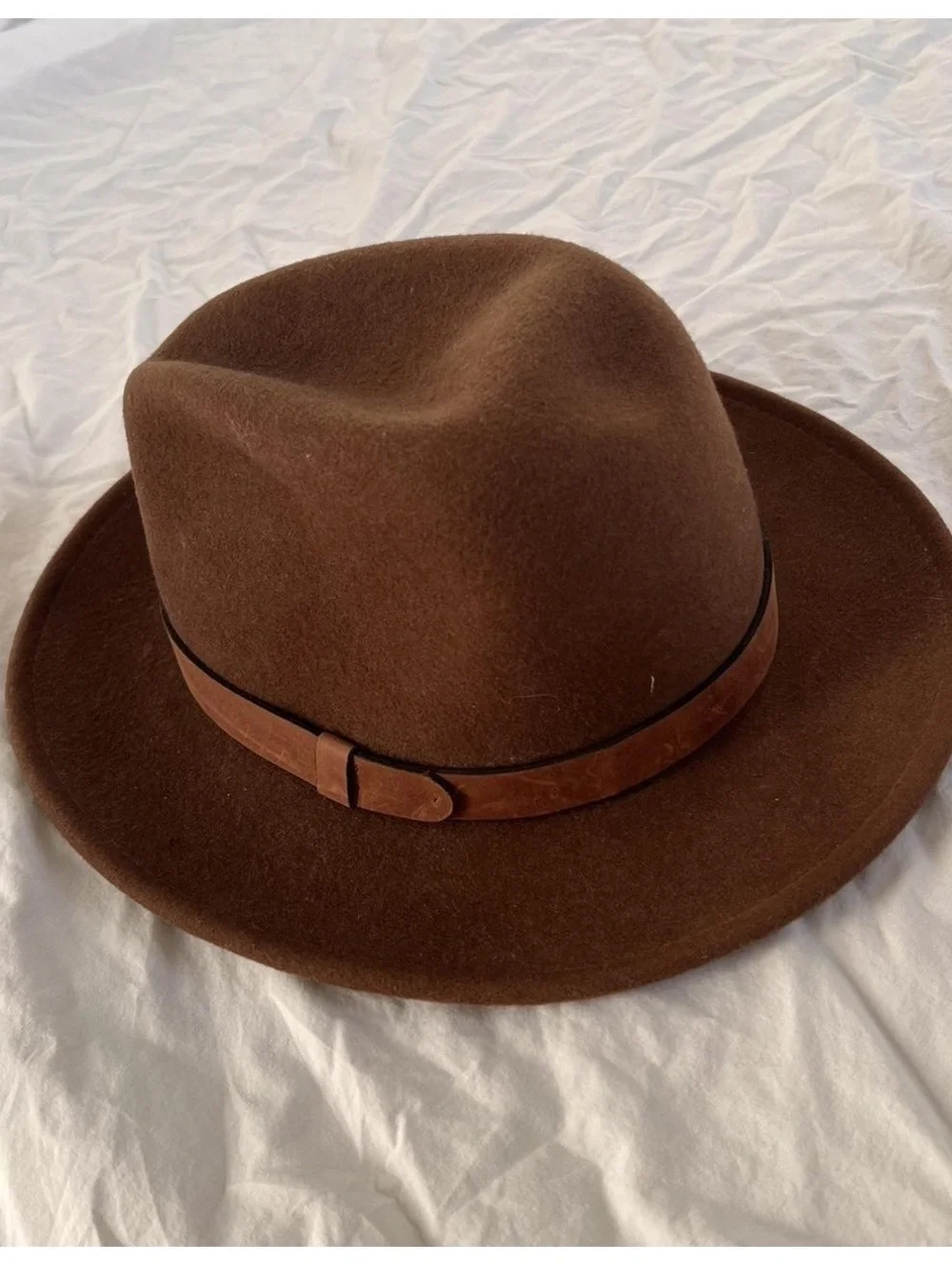 vintage Orvis wool fedora hat with leather band Size M